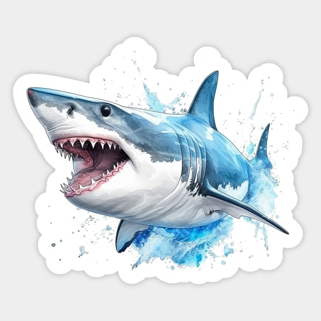 Shark the terror of the seas Sticker by enyeniarts